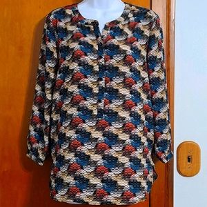 NWT JM Collection pleated back 3/4 sleeve blouse